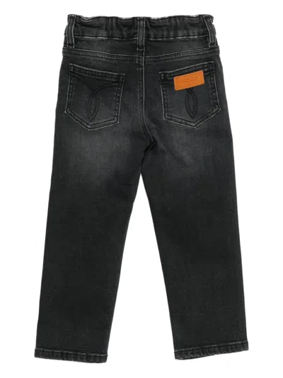 Versace Logo-patched Jeans In Black