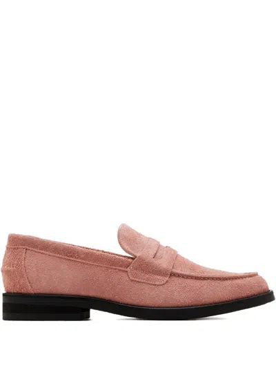 Duke & Dexter Suede Loafers In Pink