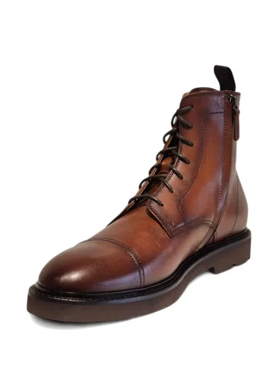 Henderson Baracco Lace-up Leather Boots In Brown