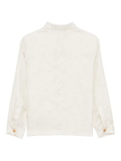 Versace All-over Floral Print Shirt In Neutral