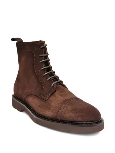 Henderson Baracco Panelled Suede Boots In Brown