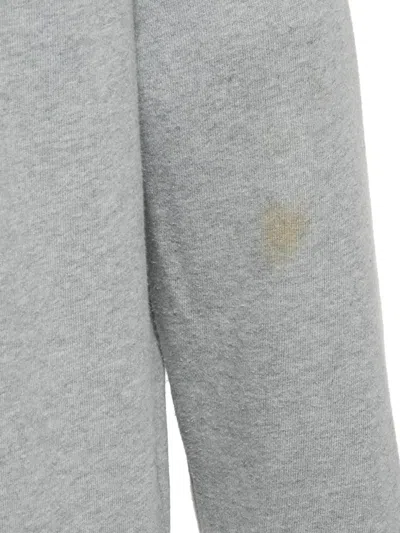 Pre-owned Versace Logo-print Hoodie In Gray