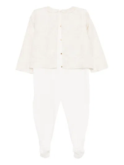 Versace Floral-print Sleepsuit In White