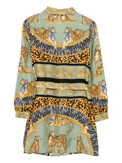 Versace All-over Graphic Print Dress In Multi