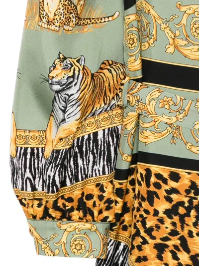 Versace All-over Graphic Print Dress In Multi