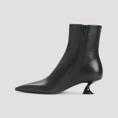 Lanvin Kitten Heel Ankle Boots 50 Mm Lambskin In Black