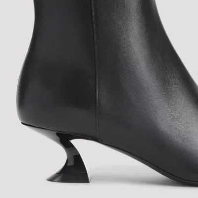 Lanvin Kitten Heel Ankle Boots 50 Mm Lambskin In Black
