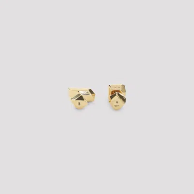 Lanvin Metal Cubic Tiny Geometric Stud Earrings In Gold