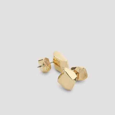 Lanvin Metal Cubic Tiny Geometric Stud Earrings In Gold