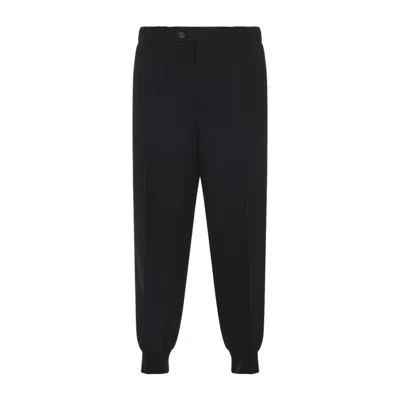 Lanvin Virgin Wool Track Pants Men In Black