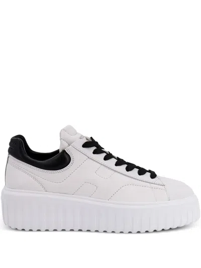 Hogan H-stripes Leather Sneakers In Animal Print