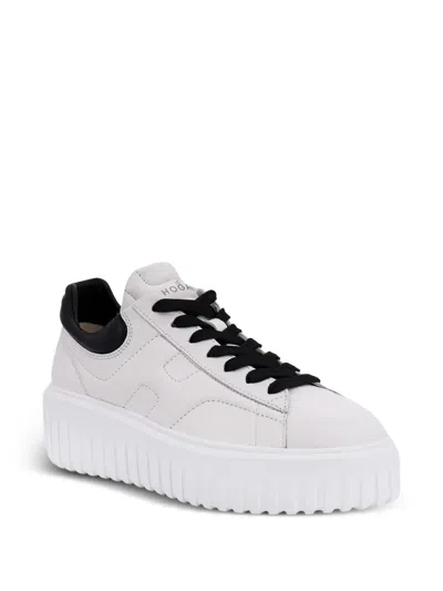 Hogan H-stripes Leather Sneakers In Animal Print