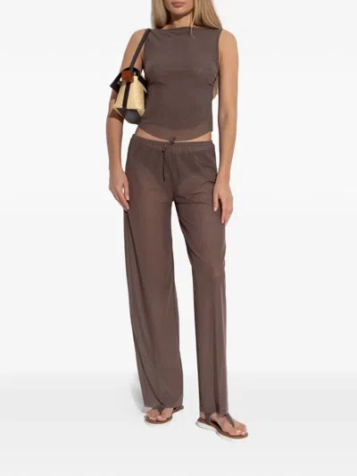 Bondeye Drawstring-fastening Trousers In Brown