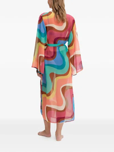 Kurt Geiger Belted Printed Cover-up In Multi