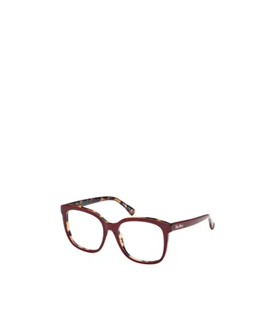 Max Mara Square Frame Glasses In Red