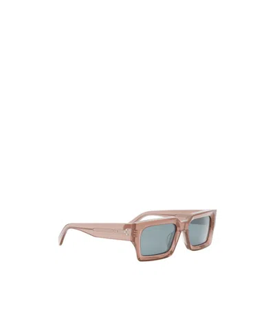 Celine Beveled Acetate Rectangle Sunglasses In Brown