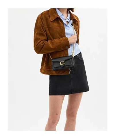 Coach Tabby 20 Black Shoulder Bag With Removable Handle And Logo Plaque On The Front In Leather Woman
