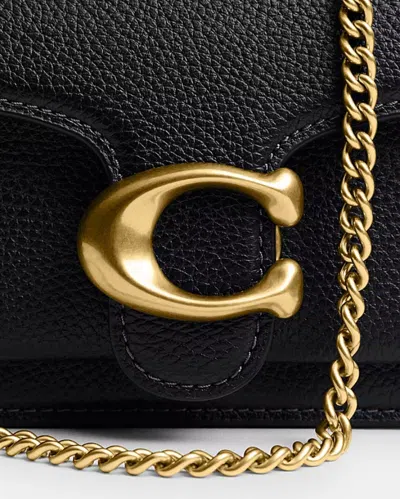 Coach Tabby 20 Black Shoulder Bag With Removable Handle And Logo Plaque On The Front In Leather Woman