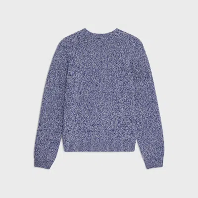 Celine Wool And Cashmere Blend Crew Neck Sweater In Blue