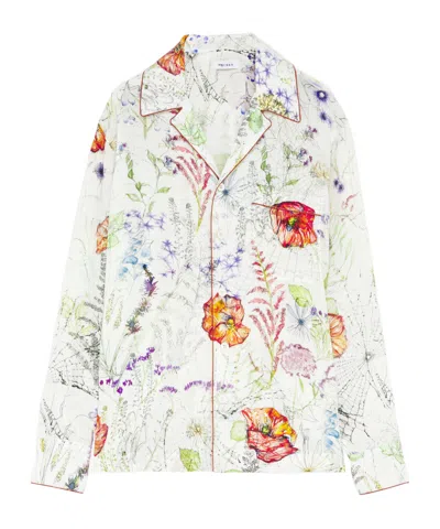 Alexander Mcqueen Silk Floral Shirt In Multi