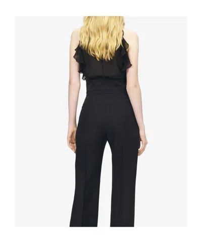 Alexander Mcqueen Cut-out Top In Silk Georgette With Ruffles Tops Black