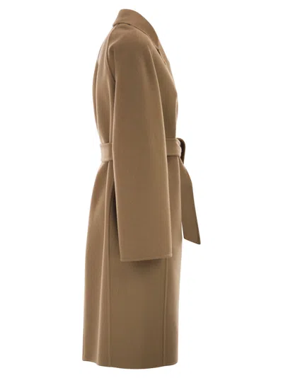 Max Mara Mid-length Belted Coat In Brown