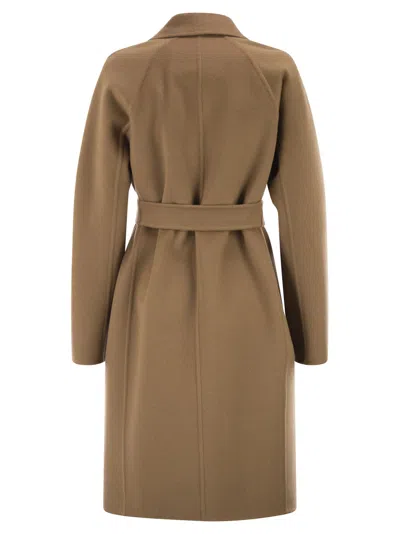 Max Mara Mid-length Belted Coat In Brown
