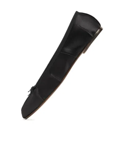 Maison Margiela Split-toe Tie Ballerina In Black