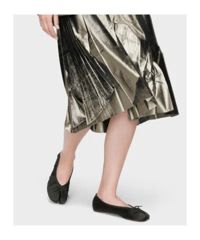 Maison Margiela Split-toe Tie Ballerina In Black