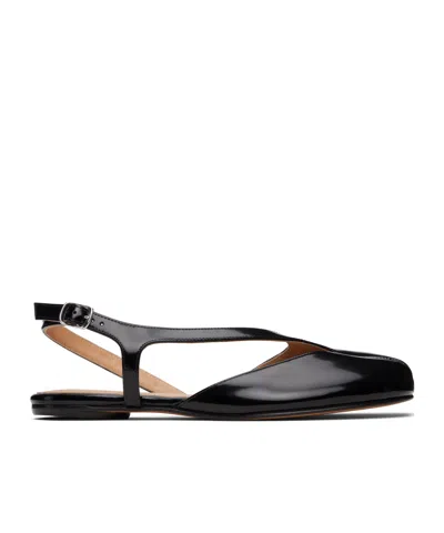 Maison Margiela Black Tabi Slingback Ballerina Flats In Black