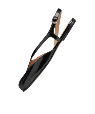 Maison Margiela Black Tabi Slingback Ballerina Flats In Black