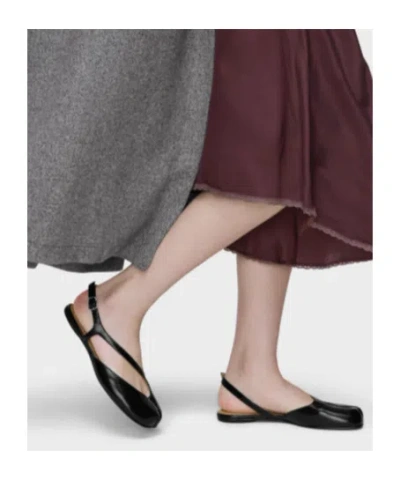 Maison Margiela Black Tabi Slingback Ballerina Flats In Black