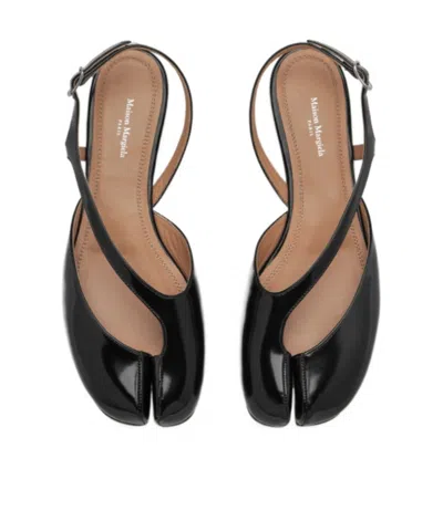Maison Margiela Black Tabi Slingback Ballerina Flats In Black