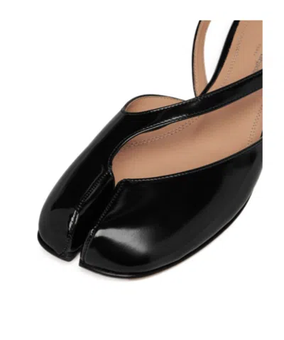 Maison Margiela Black Tabi Slingback Ballerina Flats In Black