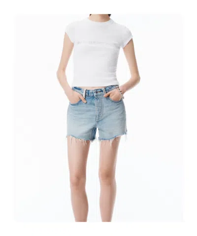 Alexander Wang Crystal Logo Pocket Relaxed Short In Multi