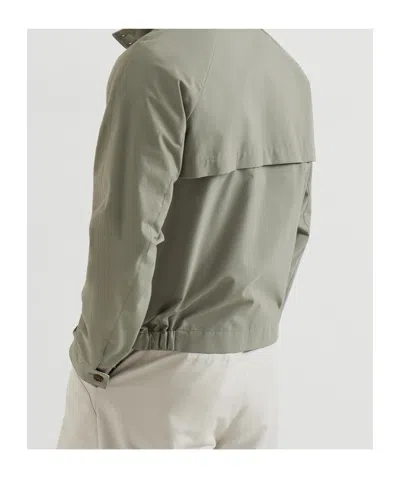 Brunello Cucinelli Water-resistant Gabardine Outerwear Jacket In Green