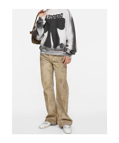 Acne Studios Belt Loop Jeans In Brown