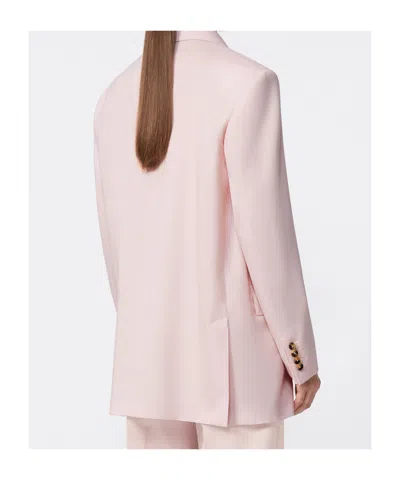 Max Mara Ombrosa Double Breasted Wool Blazer Jackets Rose In Purple