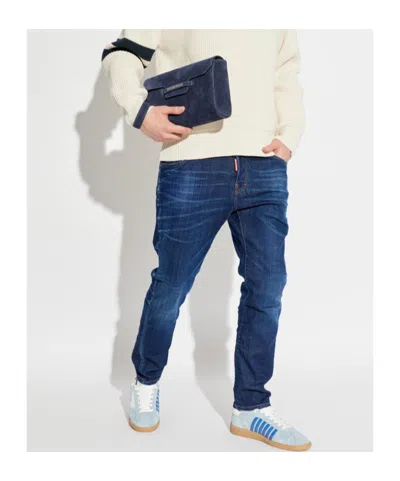 Dsquared2 Belt-loop Jeans In Blue