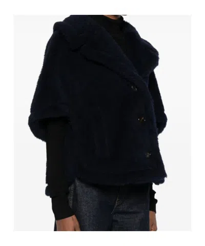 Max Mara Collared Cape In Animal Print