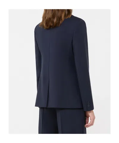 Weekend Max Mara Tailored Double Breasted Jacket Buttoned Cuffs In Blue