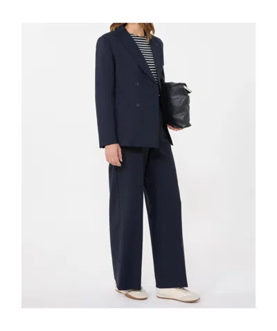 Weekend Max Mara Tailored Double Breasted Jacket Buttoned Cuffs In Blue