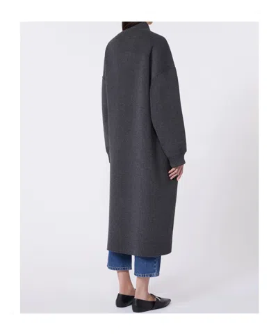 Weekend Max Mara Long Wool Coat In Gray
