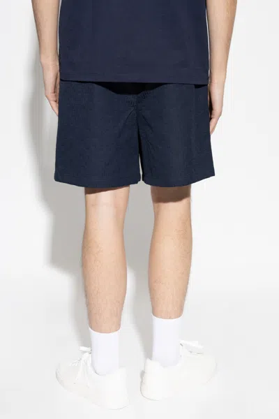 Balmain Small Monogram Cotton Pyjama Shorts In Blue