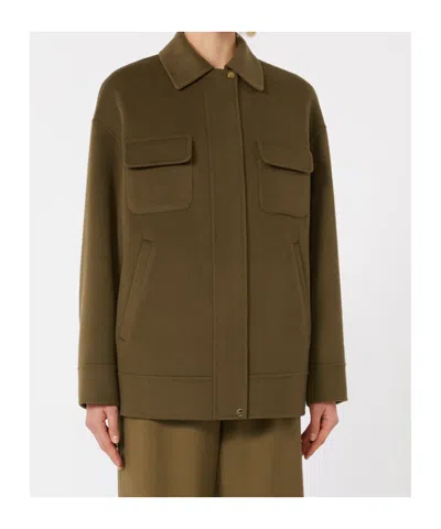 Max Mara Two-in-one Wool And Silk Quilted Jacket In Green