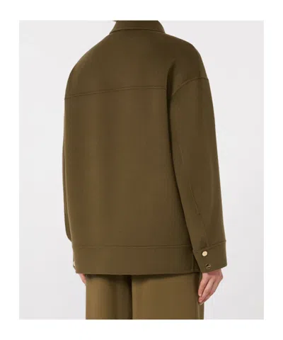 Max Mara Two-in-one Wool And Silk Quilted Jacket In Green