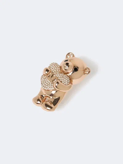 Max Mara Patterned Brooch In Gold