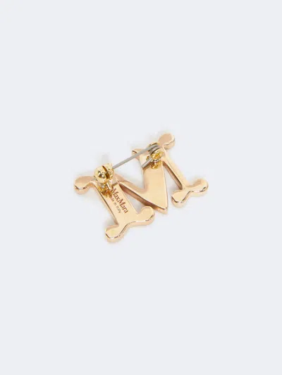 Max Mara Letter Brooch In Gold