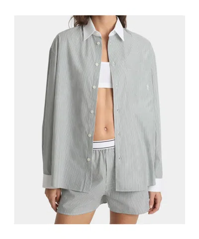 Sporty And Rich Striped Chest-pocket Shirt In Gray