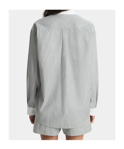 Sporty And Rich Striped Chest-pocket Shirt In Gray